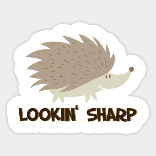 Awesome Looking Sharp - Funny Hedgehog Gift Sticker